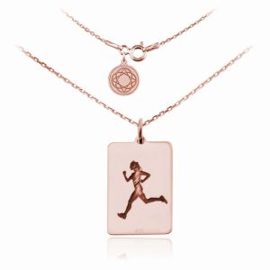 Nowość. srebrny naszyjnik dla biegaczki rose gold w super cenie