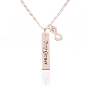 Nowość. naszyjnik infinity rose gold z grawerem w super cenie
