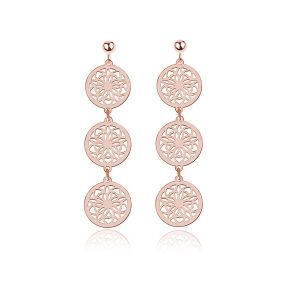 Nowość. długie kolczyki rozetowe 12 mm rose gold w super cenie