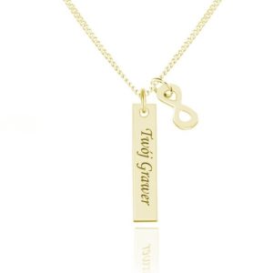 Nowość. złoty naszyjnik infinity 24k z grawerem w super cenie