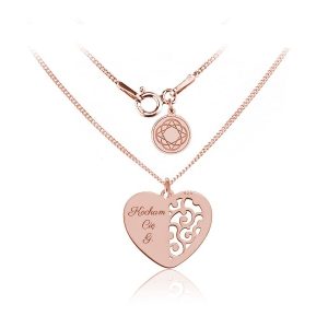 Nowość. naszyjnik julia z ażurowym sercem i grawerem w super cenie