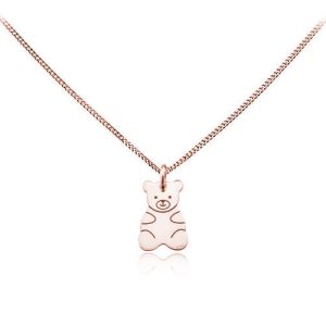 Nowość. srebrny naszyjnik miś rose gold w super cenie