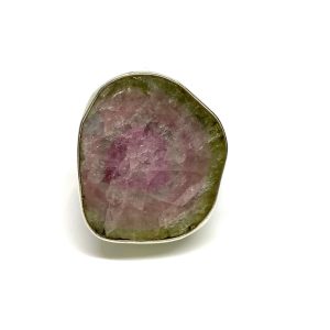 Nowość. Pierścionek z turmalinem arbuzowym r.18 w super cenie