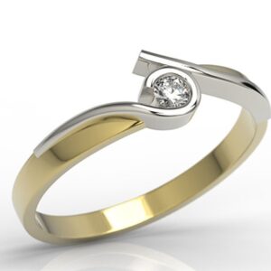 Nowość. złoty pierścionek z brylantem 0,08 ct w super cenie