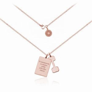 Nowość. srebrny naszyjnik move z medalionem i hantlem w super cenie