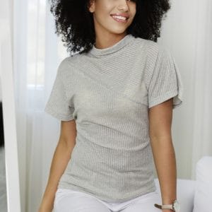 Nowość. bluzka irina szara prążek – hit w super cenie