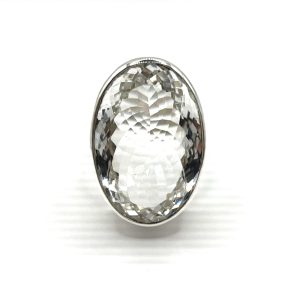 Pierścionek nowość z kryształem górskim rozmiar 19-23 super cena