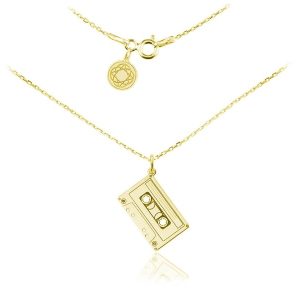 Nowość. srebrny naszyjnik kaseta retro 24k gold w super cenie