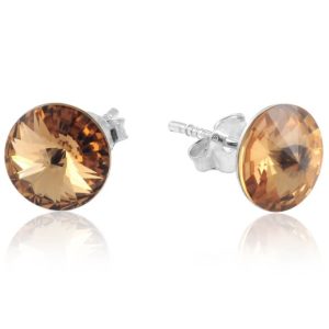 Nowość. srebrne kolczyki z kryształem swarovski 8mm w super cenie