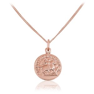 Nowość: antyczny naszyjnik z monetą rose gold w super cenie