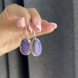 Nowość. kolczyki z czaroitem w super cenie