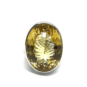 Nowość. Pierścionek z cytrynem owalnym, regulowany, super cena