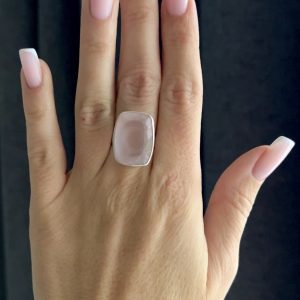Nowość. pierścionek z różowym kwarcem r12 w super cenie