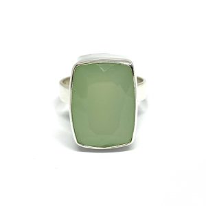 Nowość. miętowy pierścionek z chalcedonem 18-20 w super cenie