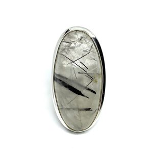 Nowość. stylowy pierścionek z kwarcem i turmalinem w super cenie