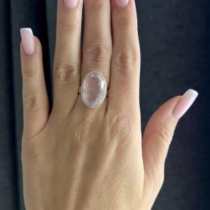 Nowość. pierścionek z różowym kwarcem 11-13 w super cenie