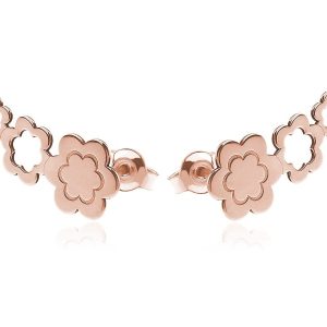 Nowość. kolczyki nausznice kwiatuszki rose gold w super cenie