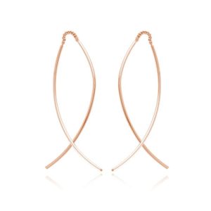 Nowość. srebrne kolczyki przeciągane rose gold w super cenie