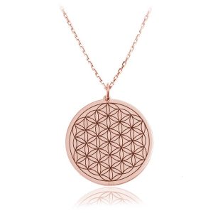 Nowość. naszyjnik kwiat życia rose gold z grawerem w super cenie