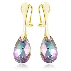 Nowość. klipsy srebrne z kryształem swarovski 16mm vitrail light super cena