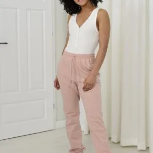 Nowość. spodnie louise high waist pudrowy róż w super cenie