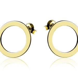 Kolczyki celebrytki ring 14mm złocone 24k – nowość w super cenie