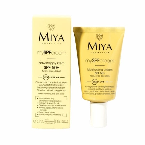 Nawilżający krem SPF 50+ twarz/oczy/dekolt | Miya Cosmetics