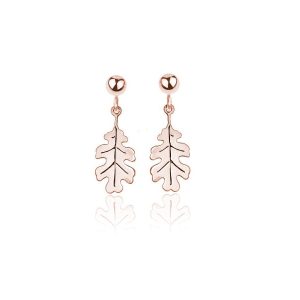 Nowość. kolczyki nellie dębowe listki rose gold w super cenie