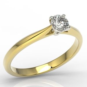 Nowość. pierścionek dwukolorowy z brylantem w super cenie