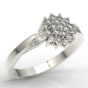 Nowość. pierścionek z białego złota z brylantami w super cenie