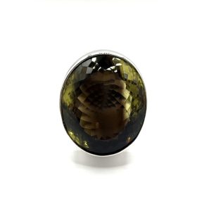 Nowość. pierścionek z kwarcem dymnym i cytrynem w super cenie