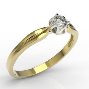 Nowość. pierścionek konwalia z brylantem w super cenie