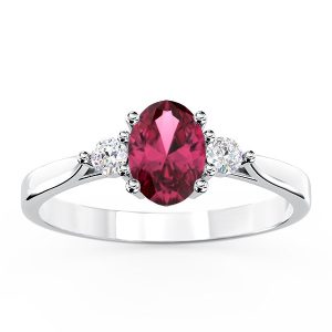 Nowość. wyjątkowy pierścionek z białego złota z rubinem w super cenie
