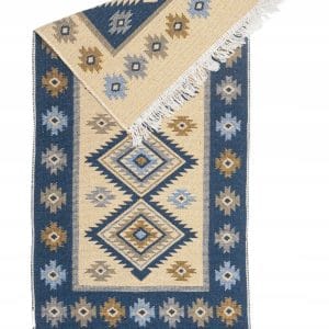 Nowy dywan kilim boho 120x180 bawełna niebieski w super cenie