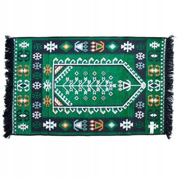 DYWAN BOHO 80X125 KILIM PŁASKOTKANY FRĘDZLE ZIELONY BAWEŁNA WYSOKA JAKOŚĆ