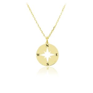 Naszyjnik róża wiatrów kompas 24k złocenie – nowość w super cenie