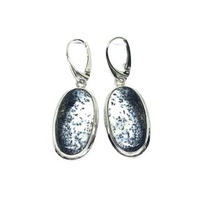 Nowość. Kolczyki z owalnym agatem dendrytowym w super cenie