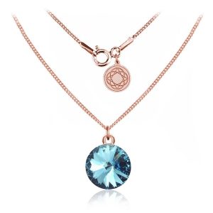 Nowość. srebrny naszyjnik z kryształem swarovski rose gold w super cenie
