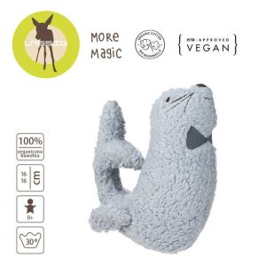 Nowość. dziergana foka przytulanka z grzechotką w super cenie