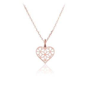 Nowość. srebrny naszyjnik serce rose gold w super cenie