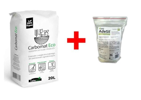 CARBOMAT ECO 20L pH 4,0 - 4,5 WĘGIEL BRUNATNY + ADESIL 200G KRZEM NAWÓZ EKO