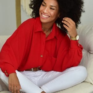 Nowość. czerwona oversize koszula marta w super cenie