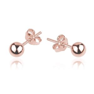 Nowość. kolczyki srebrne kulki 3mm rose gold w super cenie