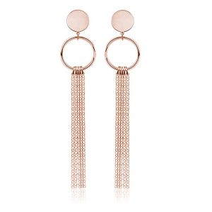 Nowość. kolczyki regina koła z łańcuszkami rose gold w super cenie