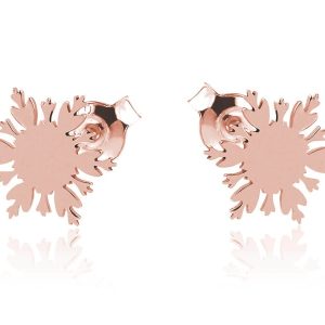 Nowość: srebrne kolczyki śnieżynki rose gold w super cenie