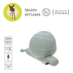 Nowość. dziergana ślimak-przytulanka z grzechotką w super cenie