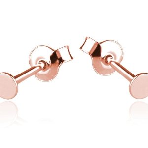 Nowość: srebrne kolczyki kółeczka 3mm rose gold w super cenie