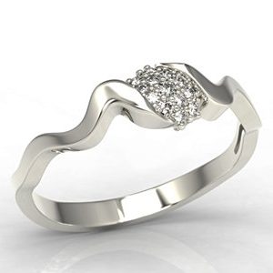 Nowość. pierścionek z białego złota z brylantami w super cenie