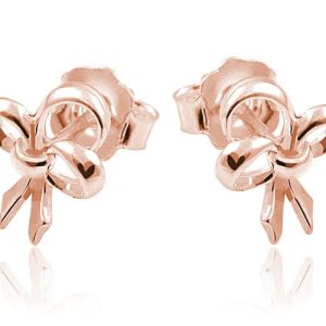 Nowość. srebrne kolczyki kokardki rose gold w super cenie