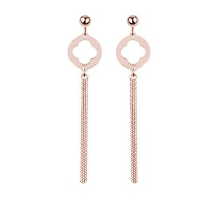Nowość. kolczyki szczęścia z koniczynką w super cenie - rose gold